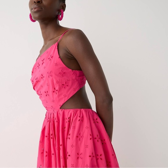 J CREW COLLECTION CUT OUT EYELET DRESS FESTIVAL PINK NWT SZ 8 - Picture 3 of 6